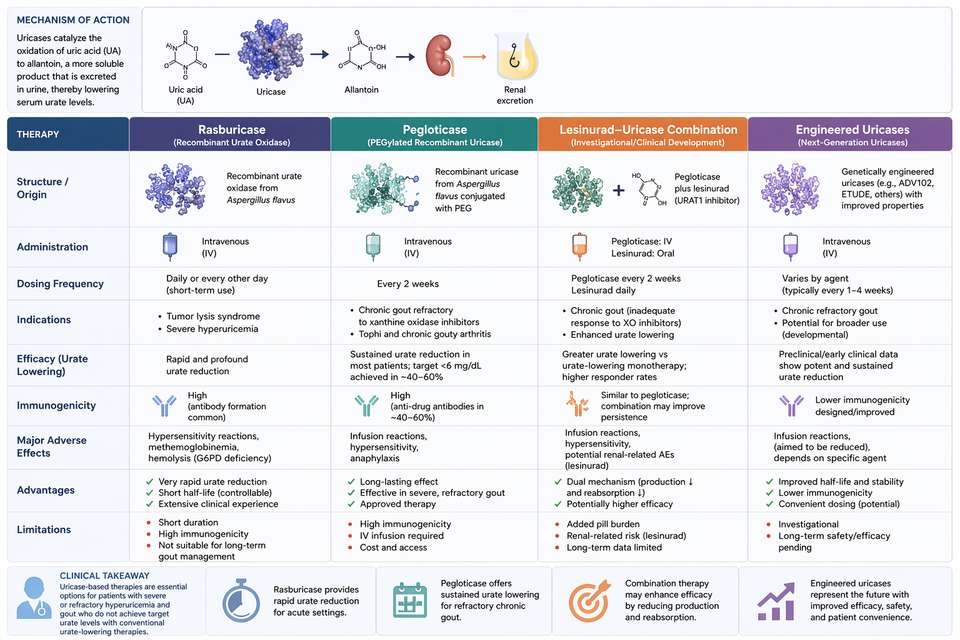 Comparative overview of uricase-based therapies for hyperuricemia and gout