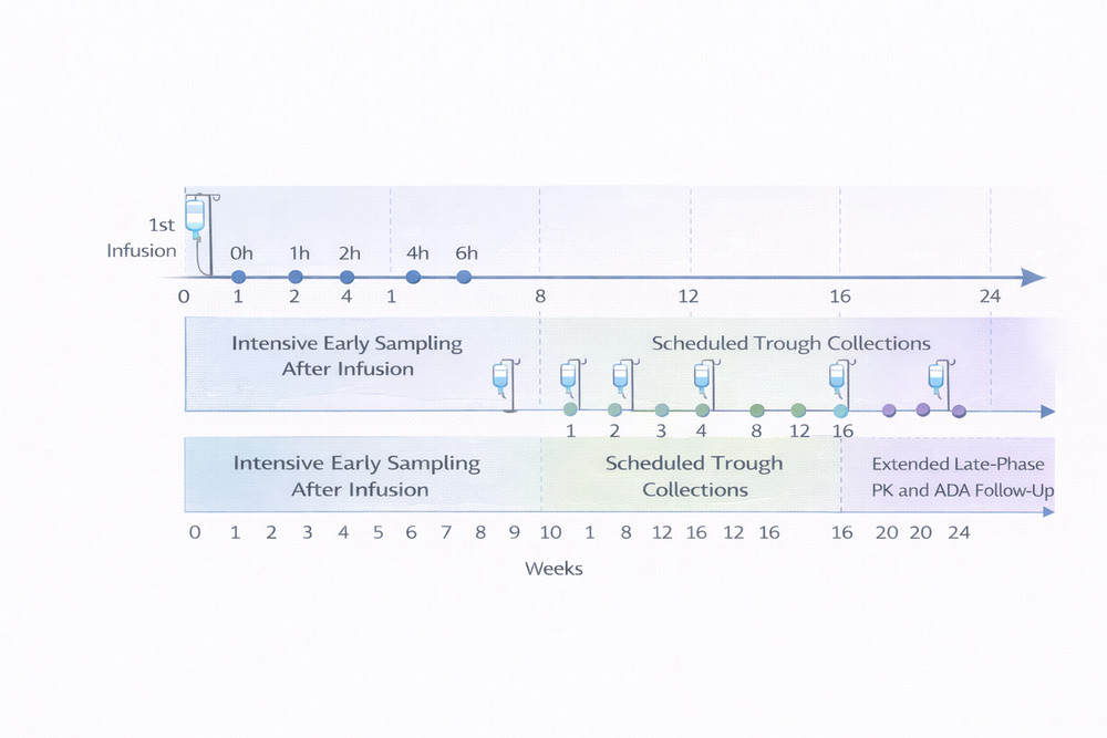 Recommended PK sampling framework for single- and multiple-dose biologic studies.