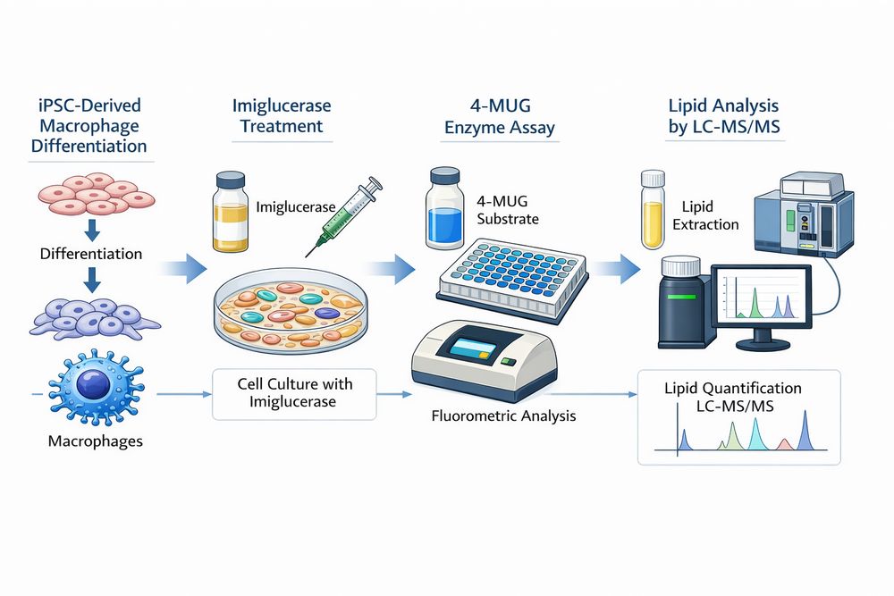 Fig 1. Imiglucerase Activity Assay Workflow in Gaucher Disease Cell Models