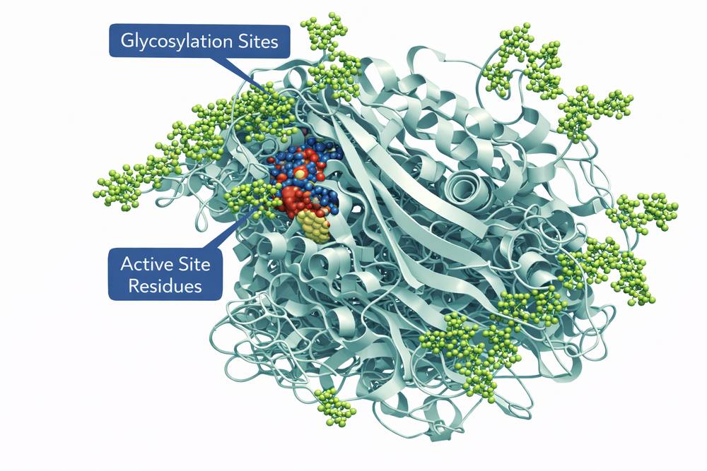 Molecular structure of recombinant imiglucerase
