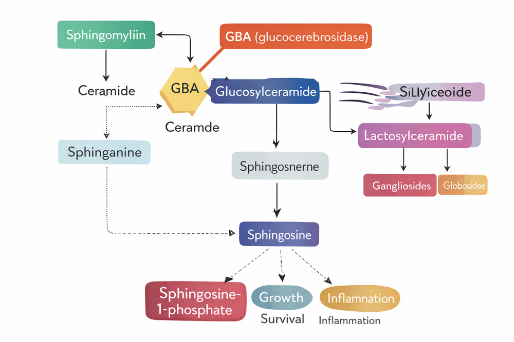 Overview of sphingolipid metabolic pathways