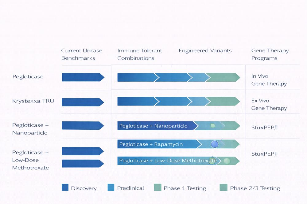 Development landscape for next-generation uricase therapies
