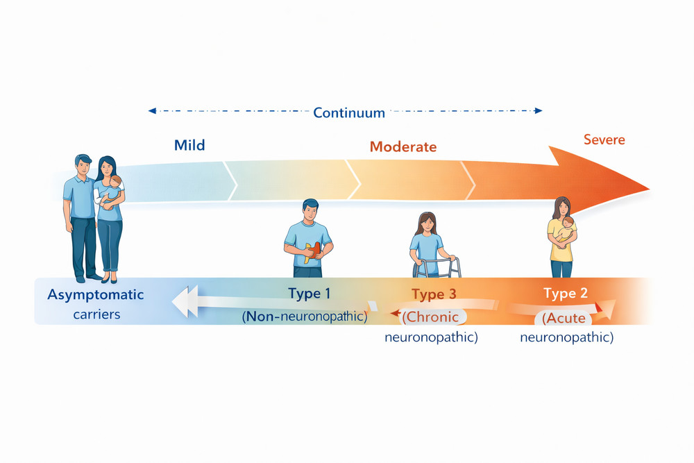 Phenotypic continuum of Gaucher disease