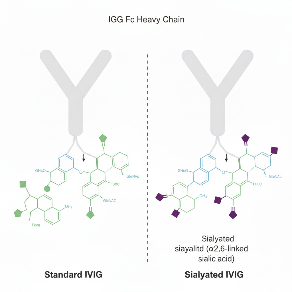 Comparison of IgG Fc glycans